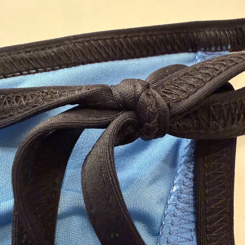 NEW N2N Bodywear Mens Fiji Side Tie Bikini Color Blue Size Large